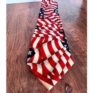 Windsor USA American Flag Cotton Necktie Patriotic Made‎ in USA